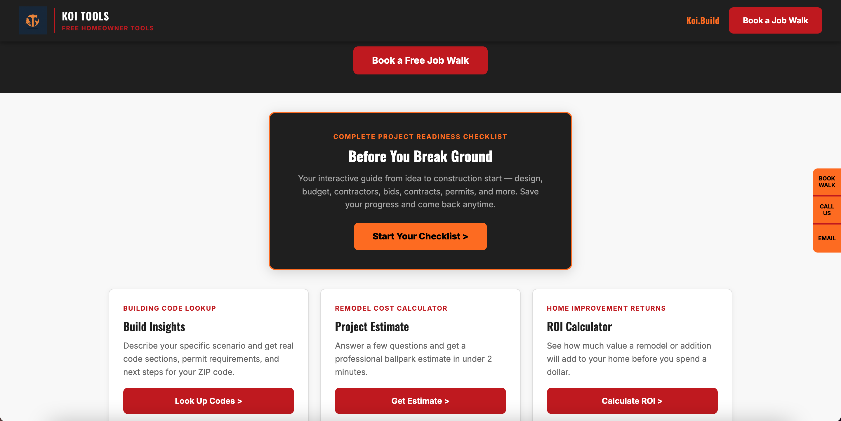 KOI Tools App Preview - Home Remodeling Planning Tool