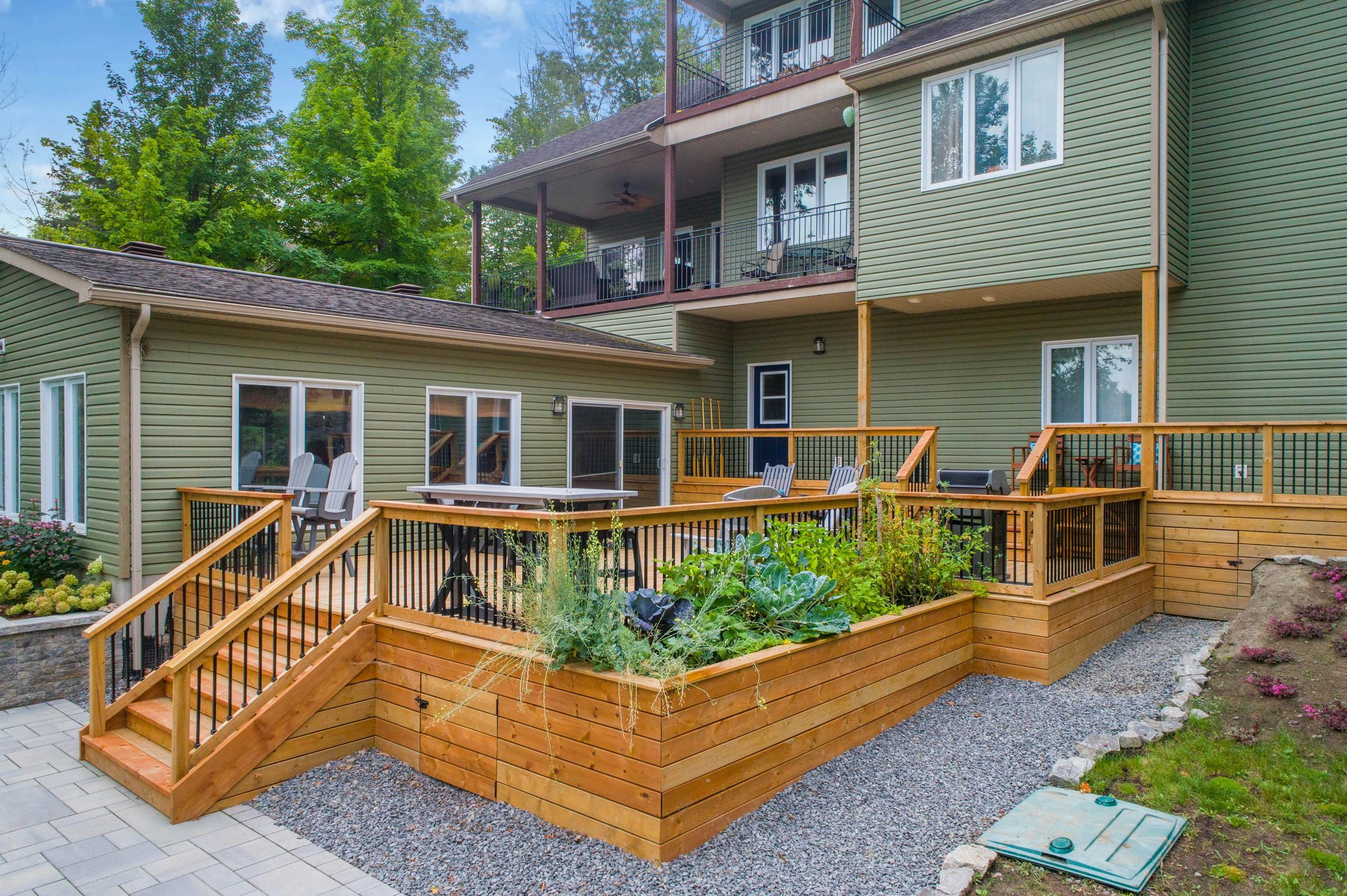 Multi-Level Cedar Deck