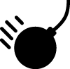 Black and white icon symbolizing danger